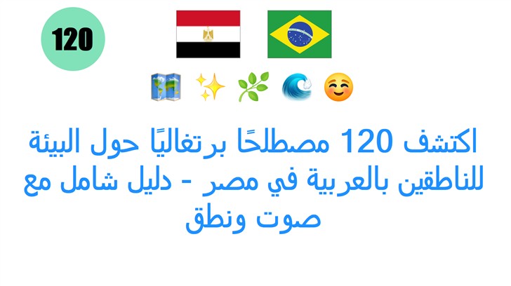 اكتشف 120 مصطلحًا برتغاليًا حول البيئة للناطقين بالعربية في مصر - دليل شامل مع صوت ونطق